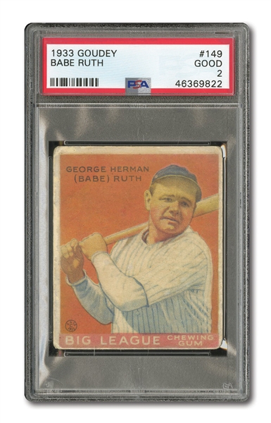 1933 GOUDEY BABE RUTH #149 PSA GD 2 (FRED FRANKHOUSE COLLECTION)